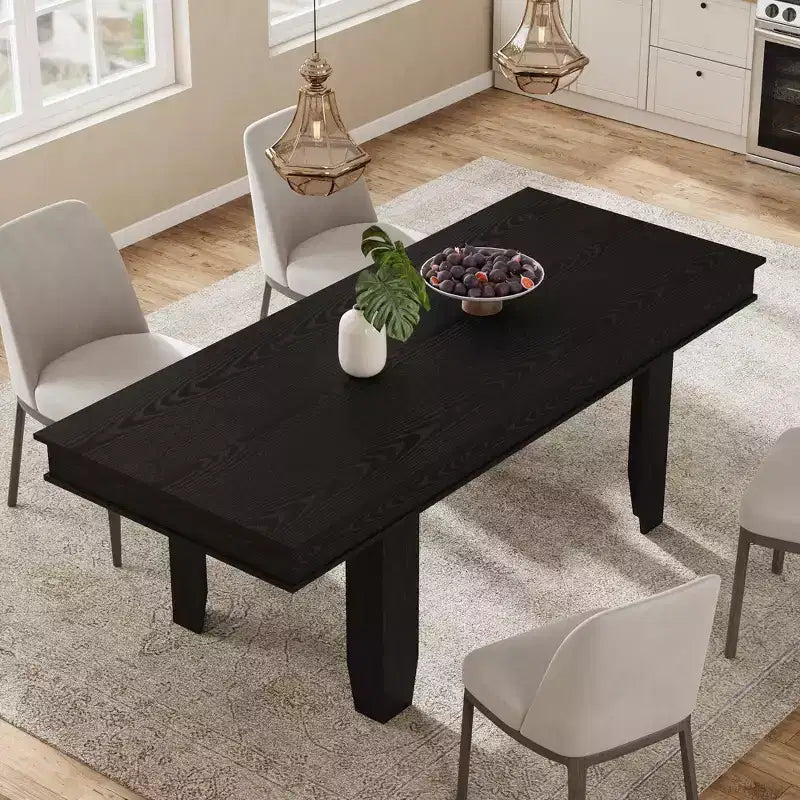 Table à manger extensible en bois massif pour 6 à 10 personnes, de 160 cm à 220 cm - Montage facile pour cuisine et salle à manger, chaises non incluses