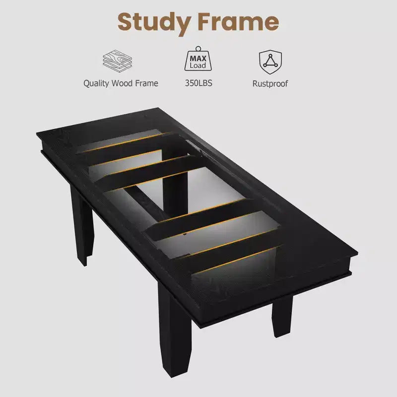 Table à manger extensible en bois massif pour 6 à 10 personnes, de 160 cm à 220 cm - Montage facile pour cuisine et salle à manger, chaises non incluses