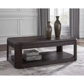 Signature Design by Ashley Carlibrie Lift Top Coffee Table, Brown Contemporary Cocktail Table with Shelf and Casters