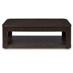 Table basse relevable Signature Design by Ashley Carlibrie, marron, contemporaine avec étagère et roulettes