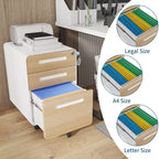 Classeur métallique à 3 tiroirs avec serrure, organisateur de rangement sous le bureau, rangement mobile sous le bureau sur 5 roulettes, pour la maison et le bureau