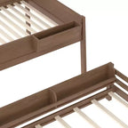 Bellemave Lit Superposé Queen sur Queen avec Rangement Étagère, Lit Superposé Détachable avec Échelle et Barrières de Sécurité, Aucun Sommier Tapissier Requis