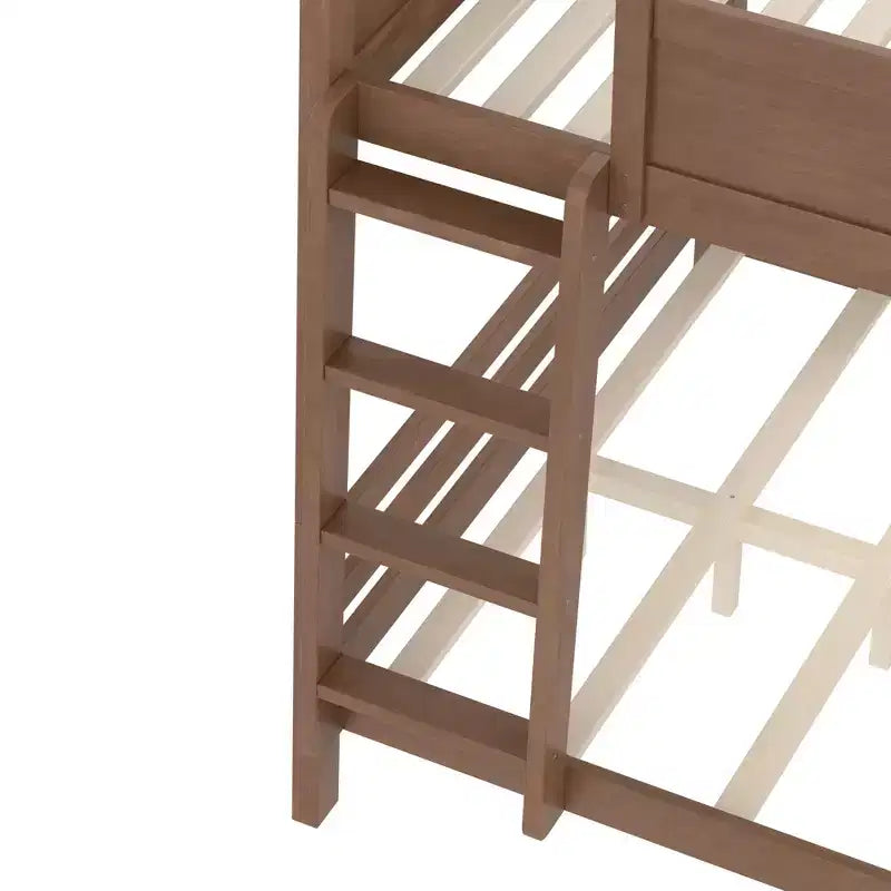 Bellemave Lit Superposé Queen sur Queen avec Rangement Étagère, Lit Superposé Détachable avec Échelle et Barrières de Sécurité, Aucun Sommier Tapissier Requis
