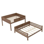 Bellemave Lit Superposé Queen sur Queen avec Rangement Étagère, Lit Superposé Détachable avec Échelle et Barrières de Sécurité, Aucun Sommier Tapissier Requis