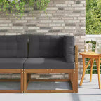 vidaXL Canapé d'angle d'extérieur Bois d'acacia massif Naturel