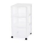 Gracious Living Classic 3 Drawer Organizer Plastic Storage Cart w/ Wheels