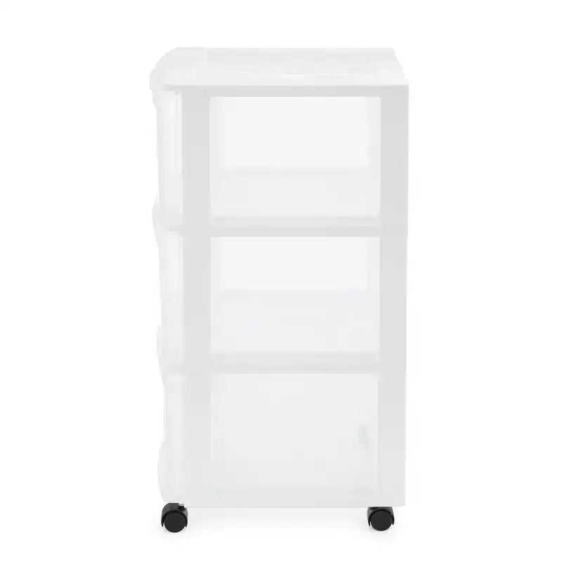 Chariot de rangement classique Gracious Living à 3 tiroirs en plastique avec roulettes