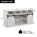Meuble TV de ferme FurnitureR de 58 po pour téléviseurs jusqu'à 65 po, portes coulissantes de grange, armoire de rangement avec étagères, centre de divertissement moderne
