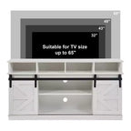 Meuble TV de ferme FurnitureR de 58 po pour téléviseurs jusqu'à 65 po, portes coulissantes de grange, armoire de rangement avec étagères, centre de divertissement moderne