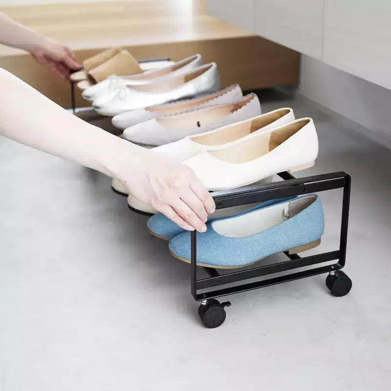 Range-chaussures roulant à deux niveaux Yamazaki Home (8 paires) – Acier