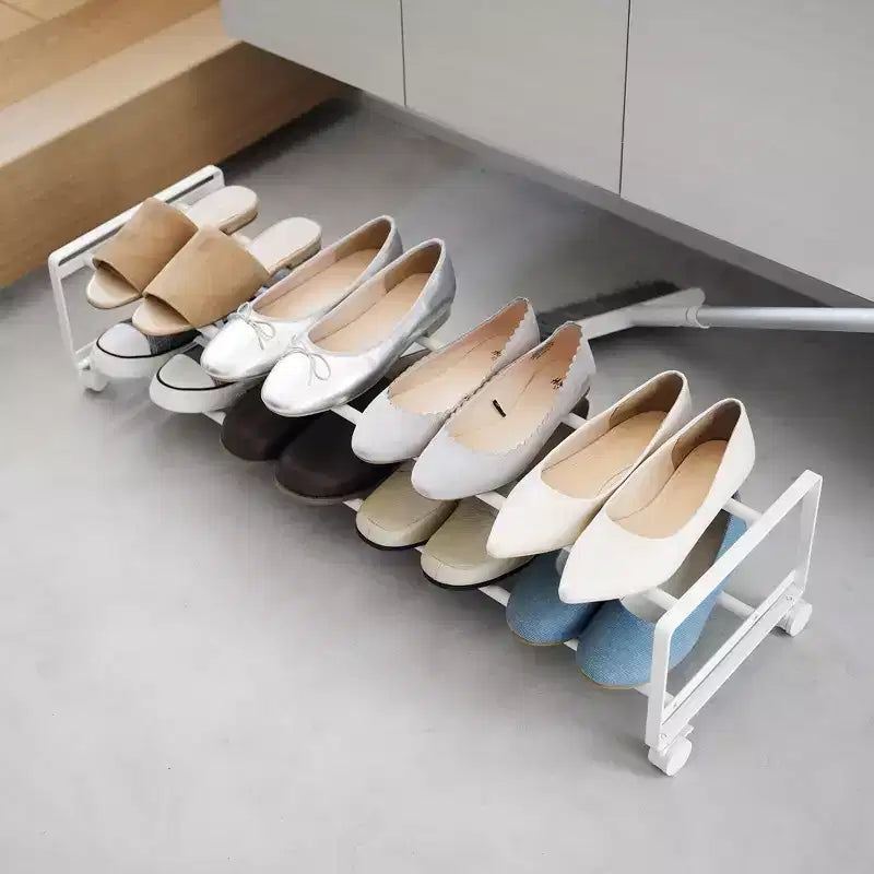 Range-chaussures roulant à deux niveaux Yamazaki Home (8 paires) – Acier