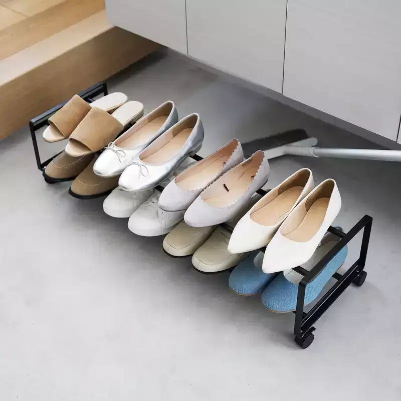 Range-chaussures roulant à deux niveaux Yamazaki Home (8 paires) – Acier