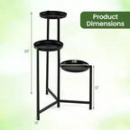 Gymax Support de plantes en métal, intérieur/extérieur, haut, d'angle, porte-pot de fleurs, étagère de présentation