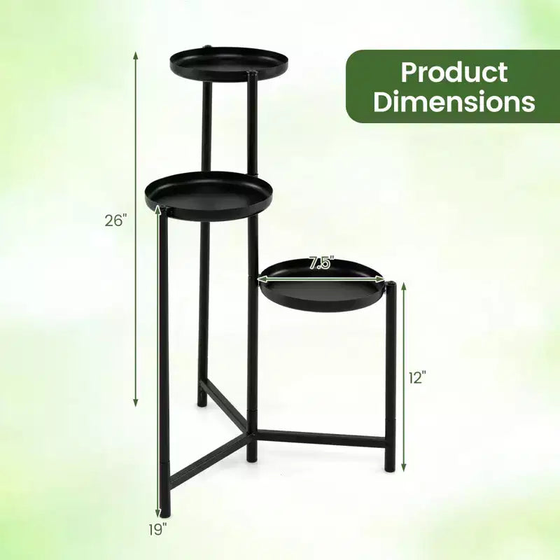Gymax Support de plantes en métal, intérieur/extérieur, haut, d'angle, porte-pot de fleurs, étagère de présentation
