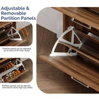 Meuble à chaussures Karl Home 42W avec 4 tiroirs basculants et poignées métalliques argentées