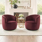 Fauteuil d'appoint pivotant moderne en velours, Fauteuil barillet rembourré avec rotation à 360°, Fauteuil de salon pour le séjour et le coin lecture - Panipeachy