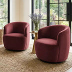 Fauteuil d'appoint pivotant moderne en velours, Fauteuil barillet rembourré avec rotation à 360°, Fauteuil de salon pour le séjour et le coin lecture - Panipeachy