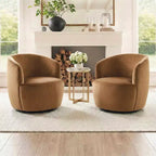 Fauteuil d'appoint pivotant moderne en velours, Fauteuil barillet rembourré avec rotation à 360°, Fauteuil de salon pour le séjour et le coin lecture - Panipeachy