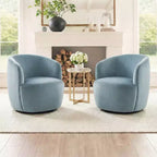 Fauteuil d'appoint pivotant moderne en velours, Fauteuil barillet rembourré avec rotation à 360°, Fauteuil de salon pour le séjour et le coin lecture - Panipeachy