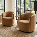 Fauteuil d'appoint pivotant moderne en velours, Fauteuil barillet rembourré avec rotation à 360°, Fauteuil de salon pour le séjour et le coin lecture - Panipeachy