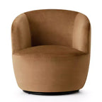 Fauteuil d'appoint pivotant moderne en velours, Fauteuil barillet rembourré avec rotation à 360°, Fauteuil de salon pour le séjour et le coin lecture - Panipeachy
