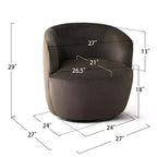 Fauteuil d'appoint pivotant moderne en velours, Fauteuil barillet rembourré avec rotation à 360°, Fauteuil de salon pour le séjour et le coin lecture - Panipeachy