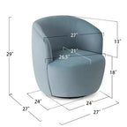 Fauteuil d'appoint pivotant moderne en velours, Fauteuil barillet rembourré avec rotation à 360°, Fauteuil de salon pour le séjour et le coin lecture - Panipeachy