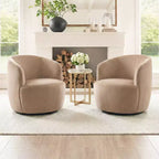 Fauteuil d'appoint pivotant moderne en velours, Fauteuil barillet rembourré avec rotation à 360°, Fauteuil de salon pour le séjour et le coin lecture - Panipeachy