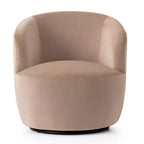 Fauteuil d'appoint pivotant moderne en velours, Fauteuil barillet rembourré avec rotation à 360°, Fauteuil de salon pour le séjour et le coin lecture - Panipeachy