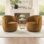 Fauteuil d'appoint pivotant moderne en velours, Fauteuil barillet rembourré avec rotation à 360°, Fauteuil de salon pour le séjour et le coin lecture - Panipeachy