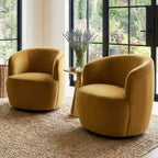 Fauteuil d'appoint pivotant moderne en velours, Fauteuil barillet rembourré avec rotation à 360°, Fauteuil de salon pour le séjour et le coin lecture - Panipeachy