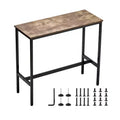 39x16x35.5 Bar Height Pub Table, Modern Metal Frame Industrial Wooden Top Cocktail Coffee Dining Table