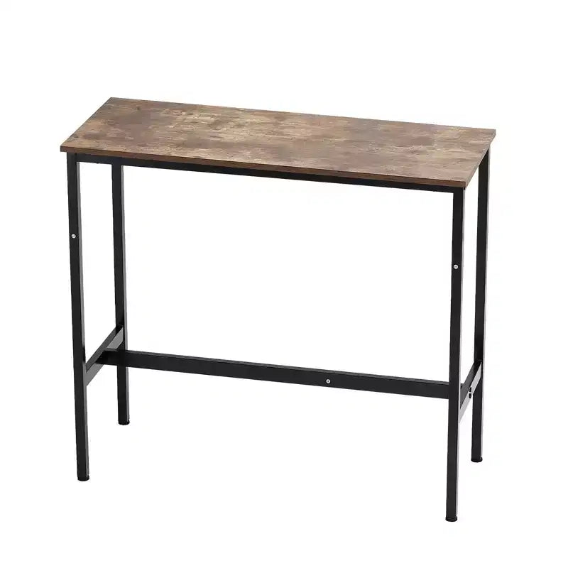 Table de pub hauteur bar 39x16x35,5, Table de cocktail ou de salle à manger moderne avec cadre en métal et plateau en bois industriel