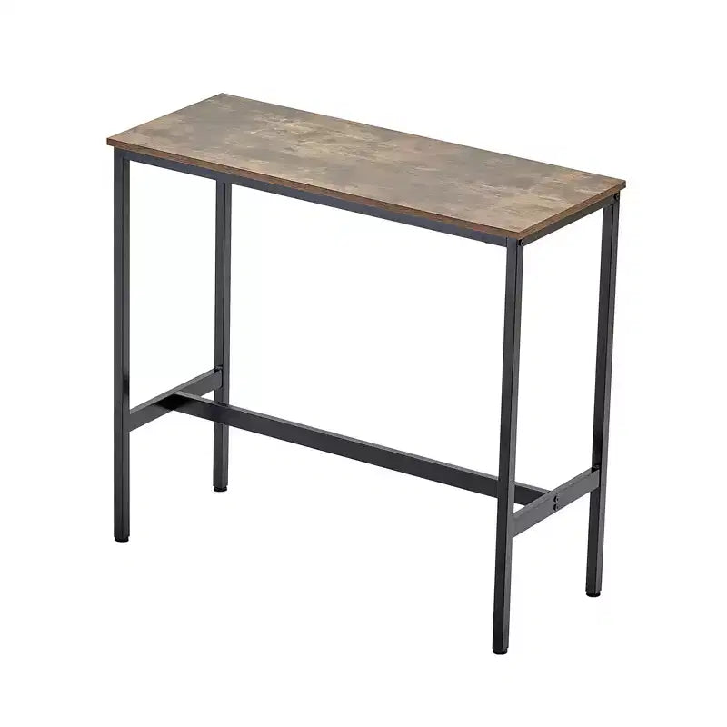 Table de pub hauteur bar 39x16x35,5, Table de cocktail ou de salle à manger moderne avec cadre en métal et plateau en bois industriel