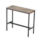Table de pub hauteur bar 39x16x35,5, Table de cocktail ou de salle à manger moderne avec cadre en métal et plateau en bois industriel