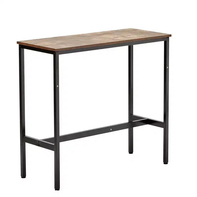 Table de pub hauteur bar 39x16x35,5, Table de cocktail ou de salle à manger moderne avec cadre en métal et plateau en bois industriel