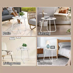 Laukingdom Table d'appoint ronde en métal de 18 pouces, table d'appoint d'extérieur résistante aux intempéries pour patio, balcon, jardin