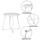 Laukingdom Table d'appoint ronde en métal de 18 pouces, table d'appoint d'extérieur résistante aux intempéries pour patio, balcon, jardin