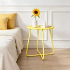 Laukingdom Table d'appoint ronde en métal de 18 pouces, table d'appoint d'extérieur résistante aux intempéries pour patio, balcon, jardin