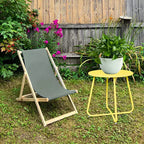 Laukingdom Table d'appoint ronde en métal de 18 pouces, table d'appoint d'extérieur résistante aux intempéries pour patio, balcon, jardin