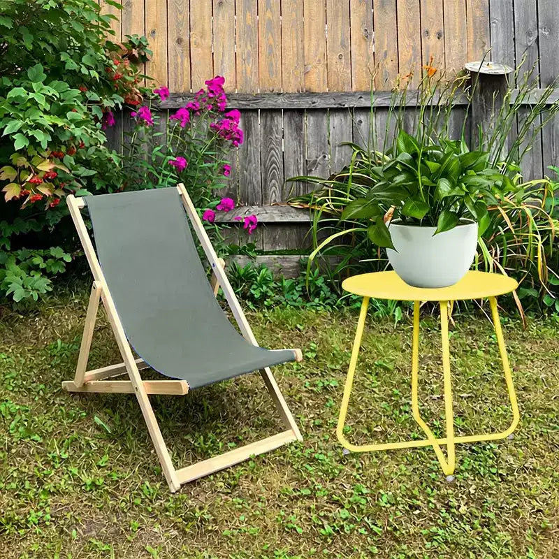 Laukingdom Table d'appoint ronde en métal de 18 pouces, table d'appoint d'extérieur résistante aux intempéries pour patio, balcon, jardin