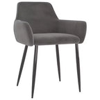 vidaXL Lot de 2 chaises de salle à manger Velours (100 % polyester) gris clair, métal