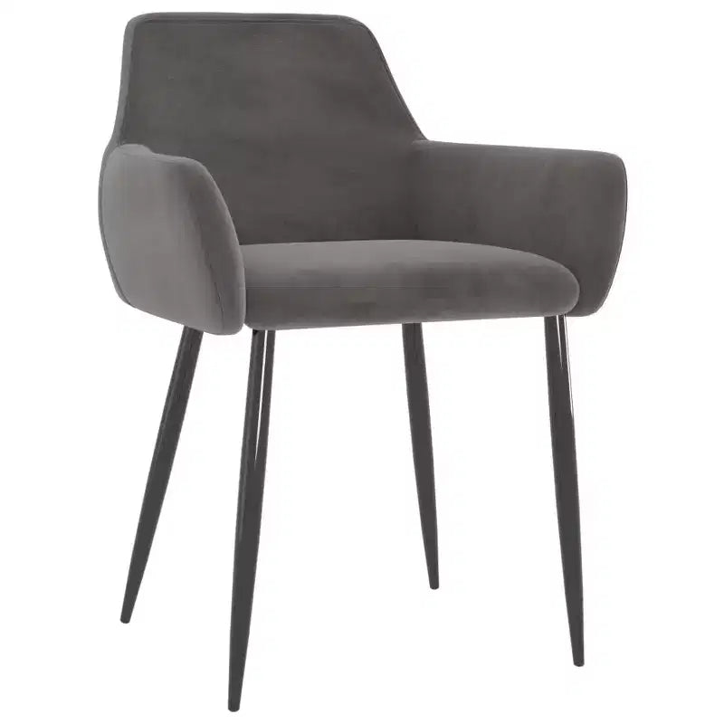 vidaXL Lot de 2 chaises de salle à manger Velours (100 % polyester) gris clair, métal
