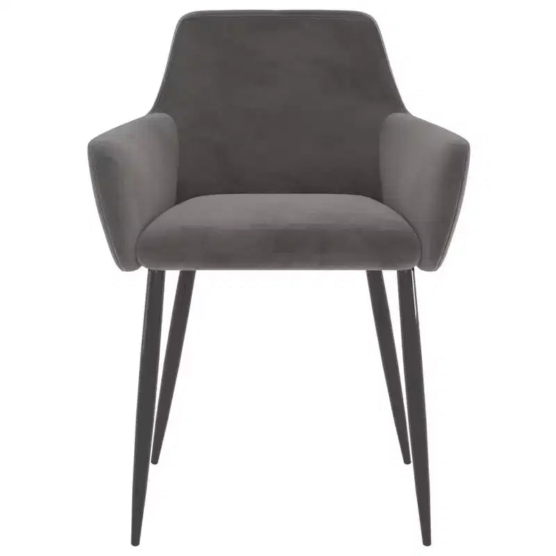 vidaXL Lot de 2 chaises de salle à manger Velours (100 % polyester) gris clair, métal