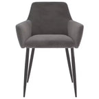 vidaXL Lot de 2 chaises de salle à manger Velours (100 % polyester) gris clair, métal