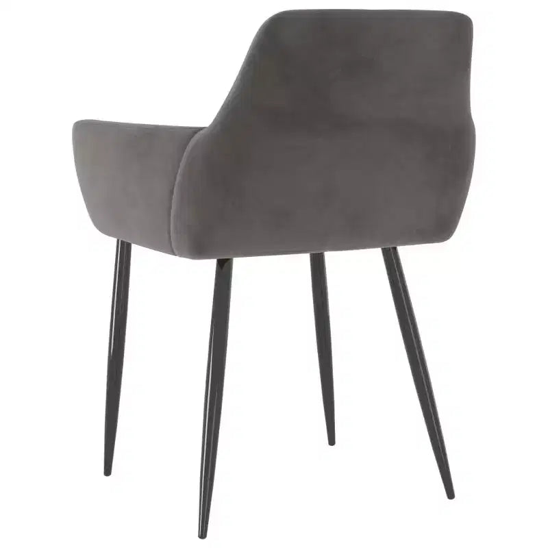 vidaXL Lot de 2 chaises de salle à manger Velours (100 % polyester) gris clair, métal