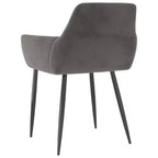 vidaXL Lot de 2 chaises de salle à manger Velours (100 % polyester) gris clair, métal