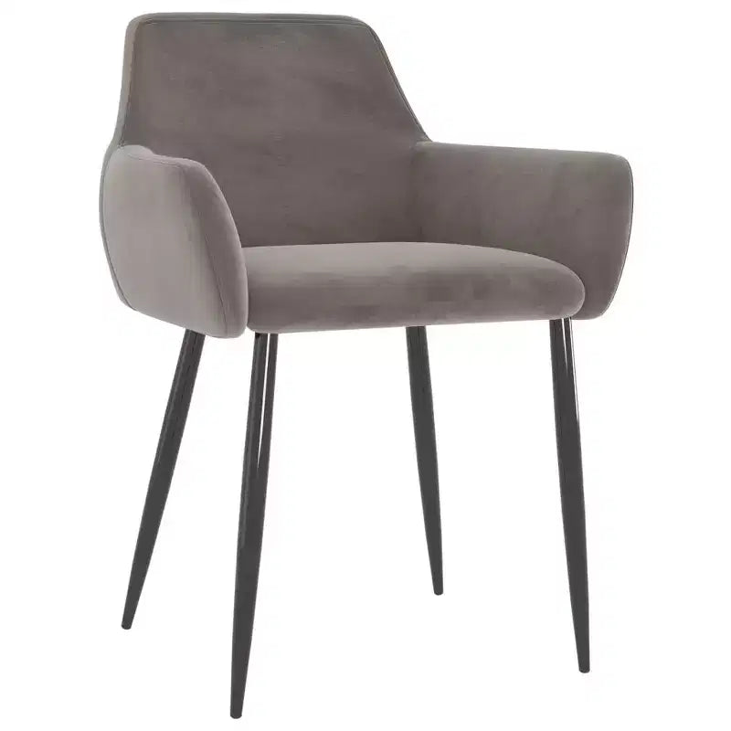 vidaXL Lot de 2 chaises de salle à manger Velours (100 % polyester) gris clair, métal