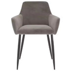 vidaXL Lot de 2 chaises de salle à manger Velours (100 % polyester) gris clair, métal