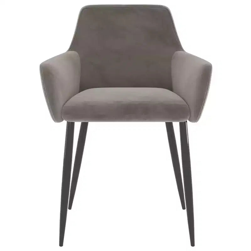 vidaXL Lot de 2 chaises de salle à manger Velours (100 % polyester) gris clair, métal